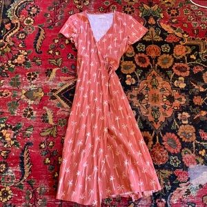 Marine Layer Emlyn Wrap Dress, palm tree print